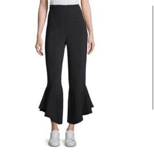 Likely Sansone Ruffle Flare Crop Pants Black NWT Size 10